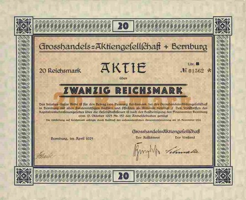Grosshandels 1925 bernburg - grosshandels,
