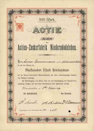 Actien zuckerfabrik - actien,
