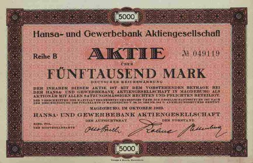 Hansa und gewerbebank 1923 - hansa,